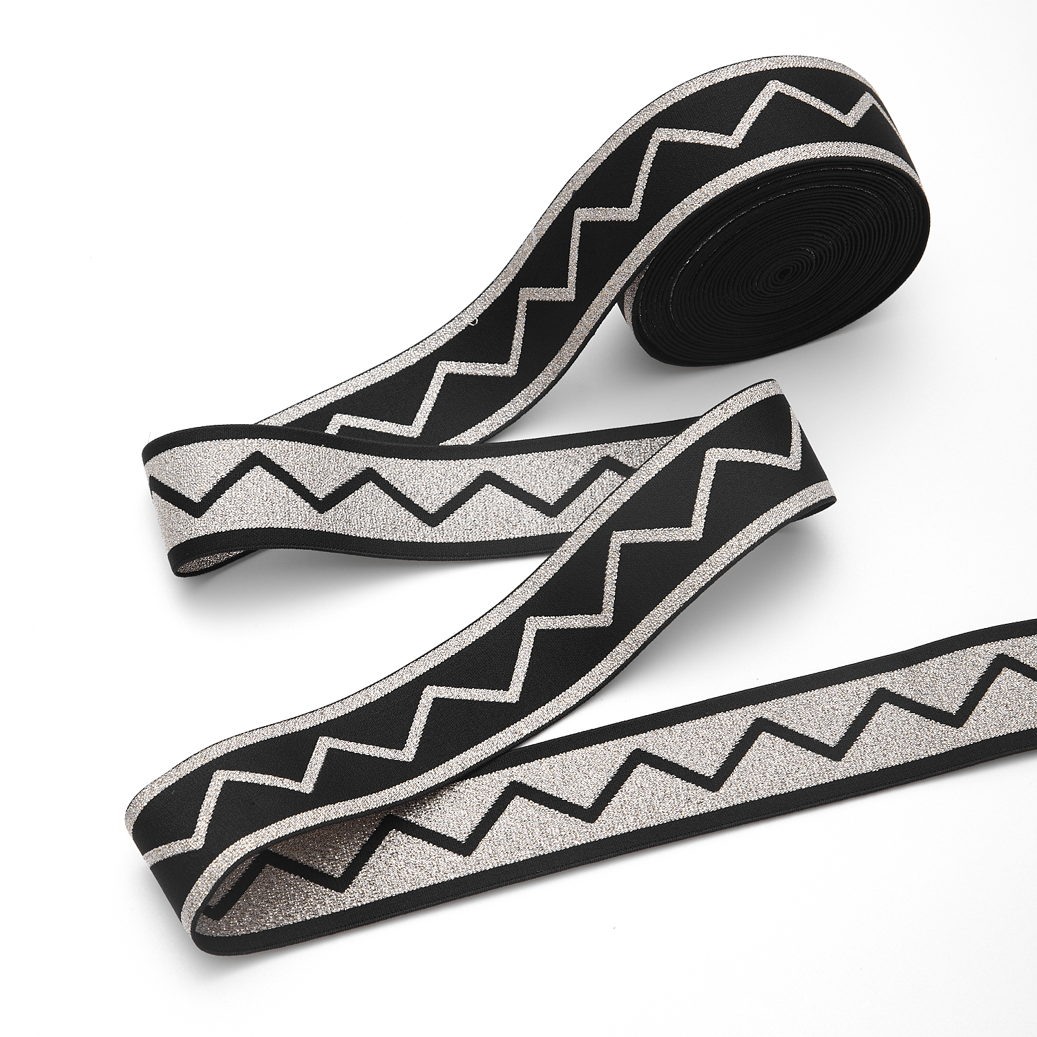 Shuangchang QUEEN flash pattern jacquard webbing high elastic double-sided letter decorative belt, fashionable and versatile choice