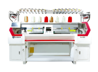 Double system computerized flat knitting machine