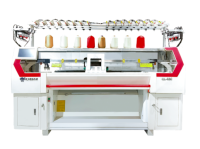Double system computerized flat knitting machine